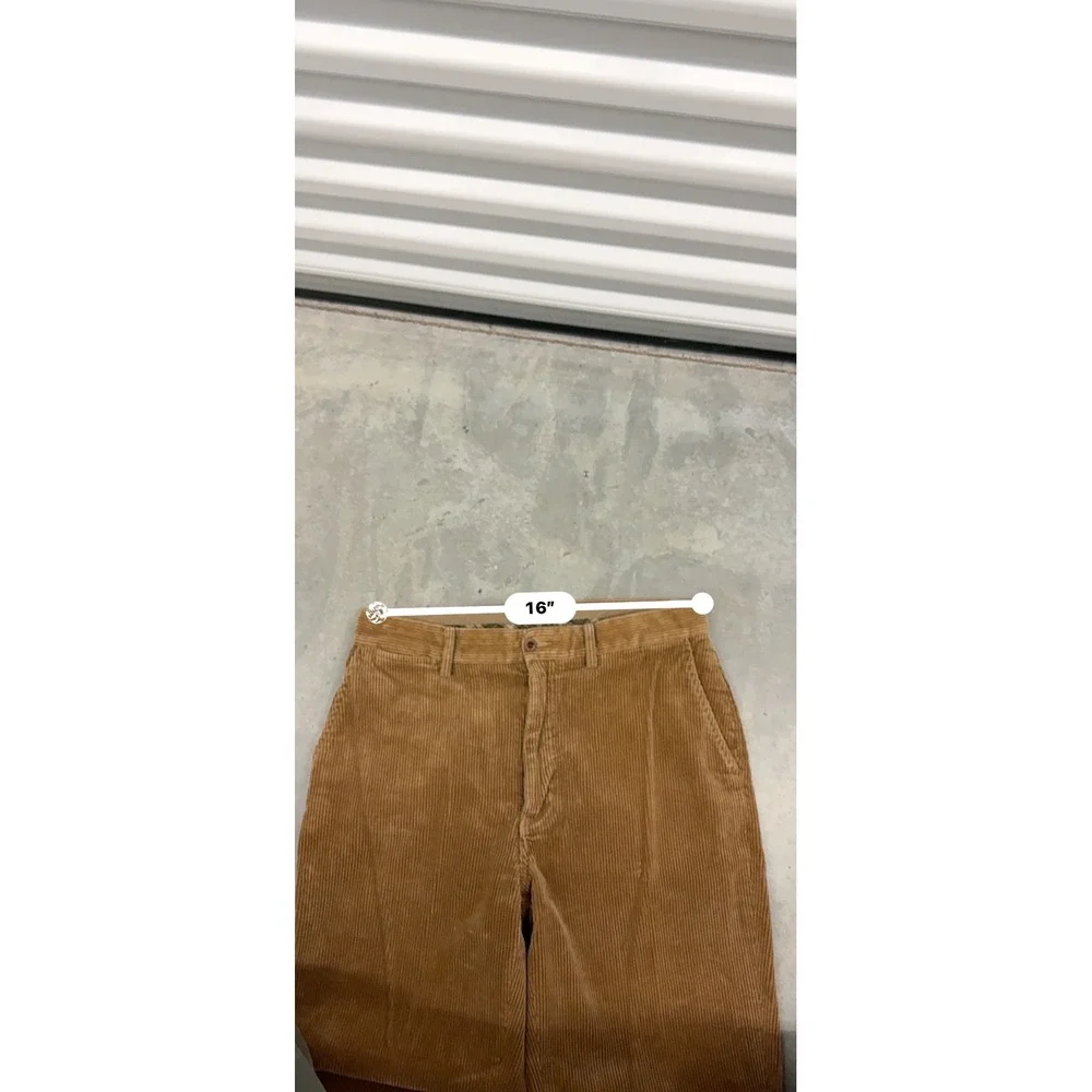 90s Mens Polo Ralph Lauren Wide Wale Corduroy Trousers Tan Brown 32x29